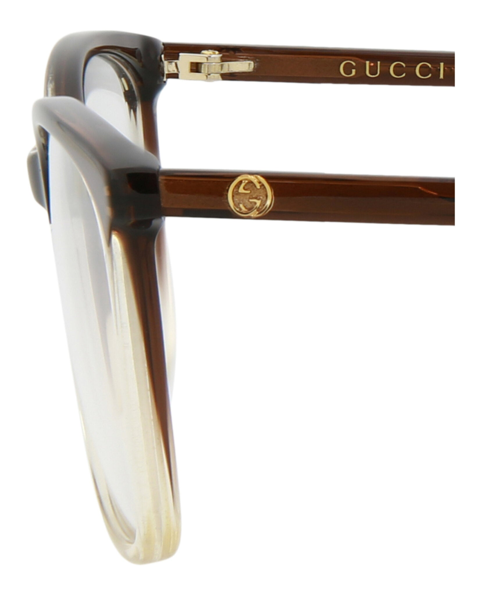 Gucci Gucci Womens Square/Rectangle Brown Brown Transparent Fashion Designer Eyewear