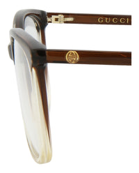 Gucci Gucci Womens Square/Rectangle Brown Brown Transparent Fashion Designer Eyewear
