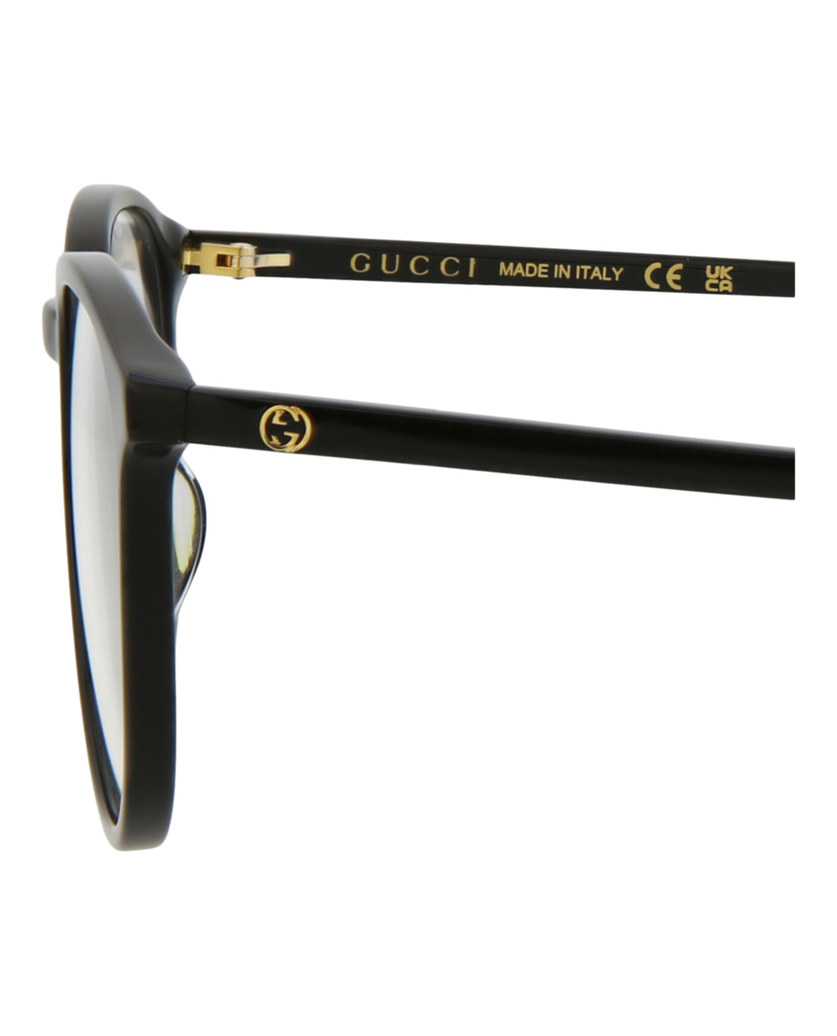 Gucci Mens Round/Oval Black Black Transparent Fashion Designer Eyewear