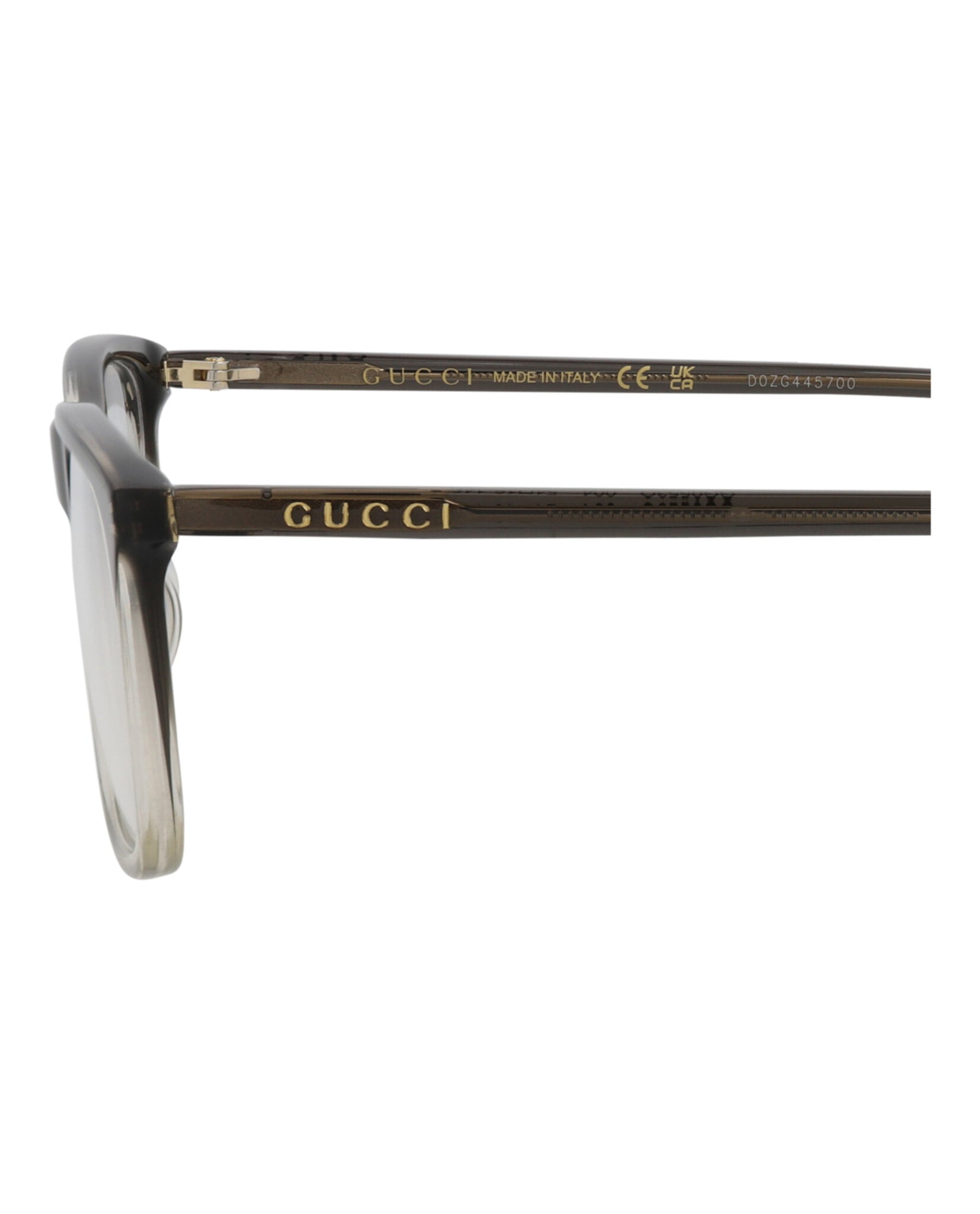 Gucci Mens Square/Rectangle Grey Grey Transparent Fashion Designer Eyewear