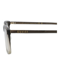Gucci Mens Square/Rectangle Grey Grey Transparent Fashion Designer Eyewear