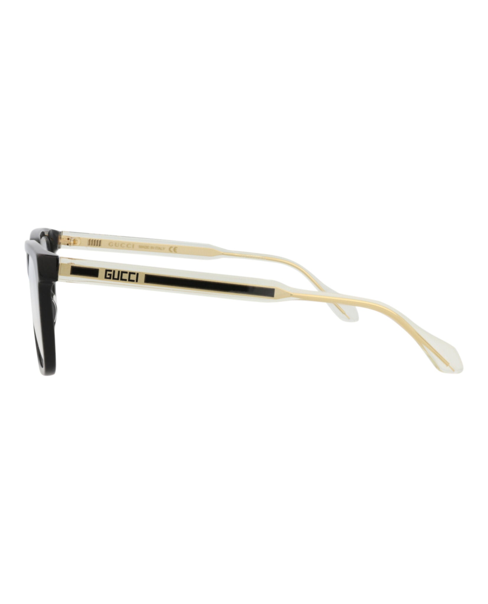 Gucci Mens Square/Rectangle Black Crystal Transparent Fashion Designer Eyewear