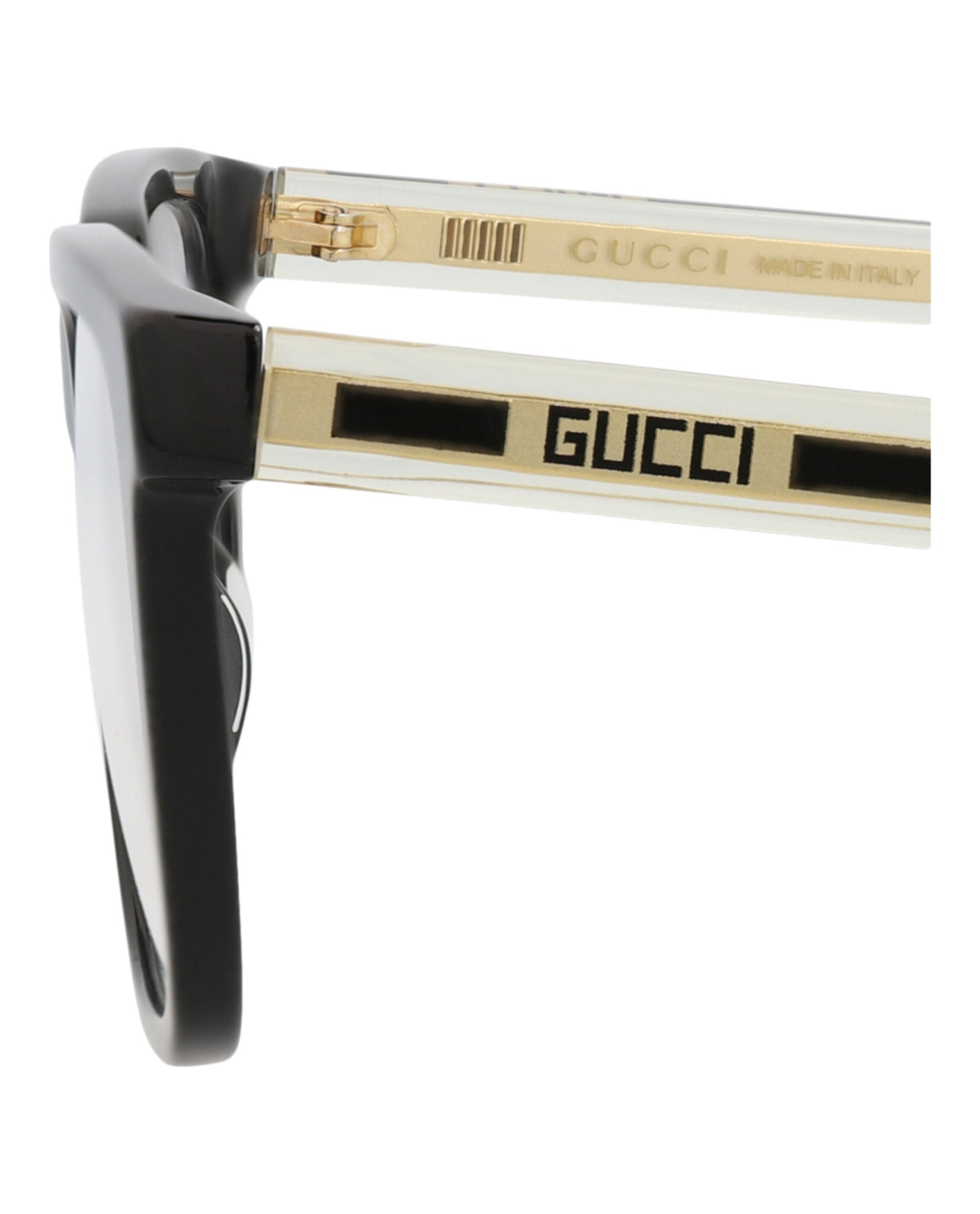 Gucci Mens Square/Rectangle Black Crystal Transparent Fashion Designer Eyewear