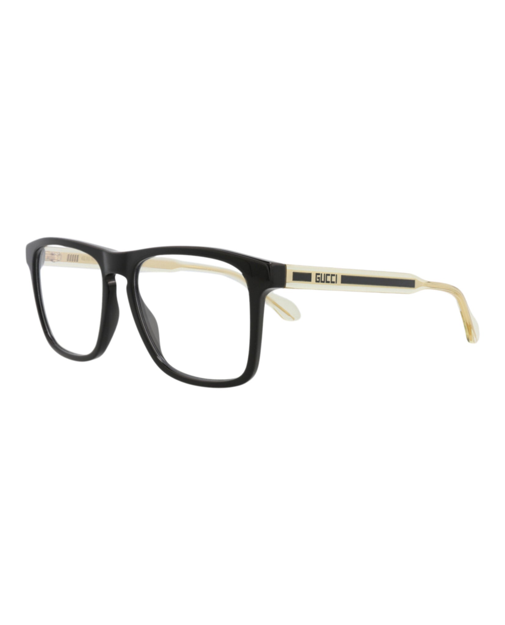 Gucci Mens Square/Rectangle Black Crystal Transparent Fashion Designer Eyewear