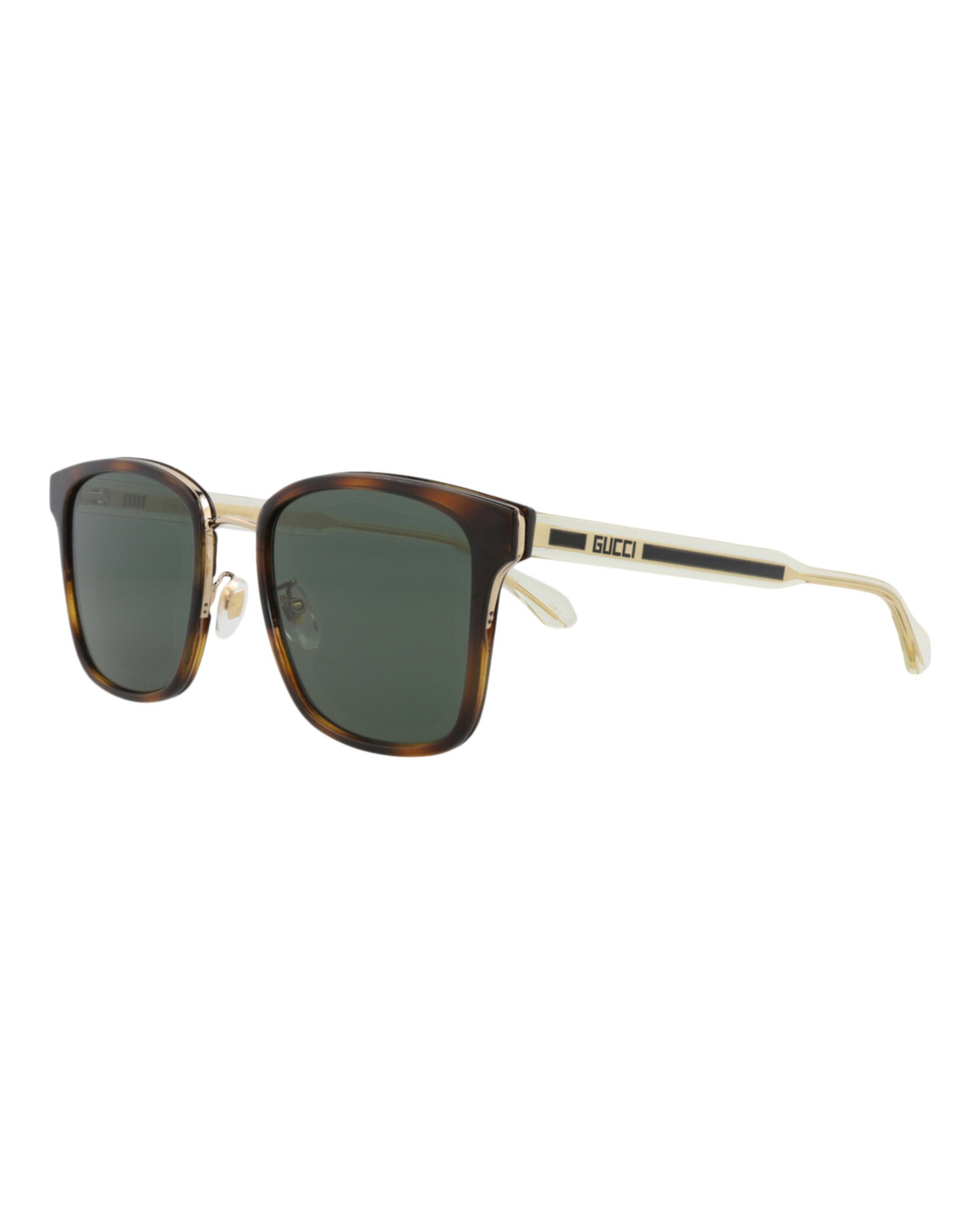 Gucci Gucci Mens Square/Rectangle Havana Crystal Green Fashion Designer Eyewear