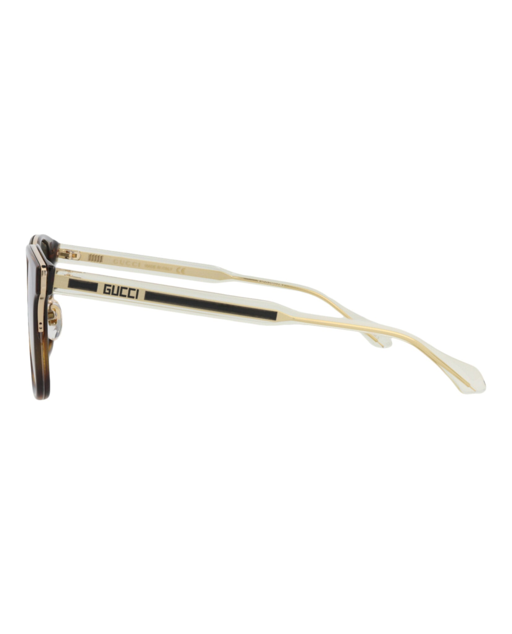 Gucci Gucci Mens Square/Rectangle Havana Crystal Green Fashion Designer Eyewear