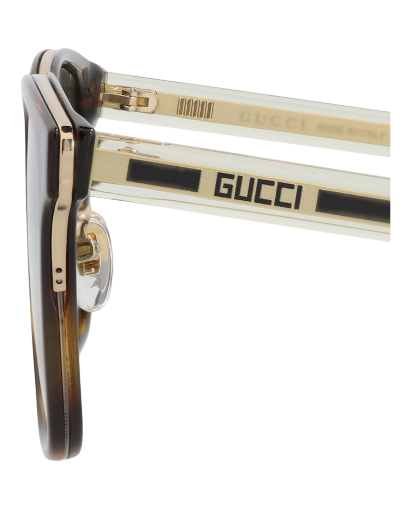 Gucci Gucci Mens Square/Rectangle Havana Crystal Green Fashion Designer Eyewear