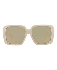 Gucci Gucci Womens Square/Rectangle Ivory Ivory Brown Fashion Designer Eyewear