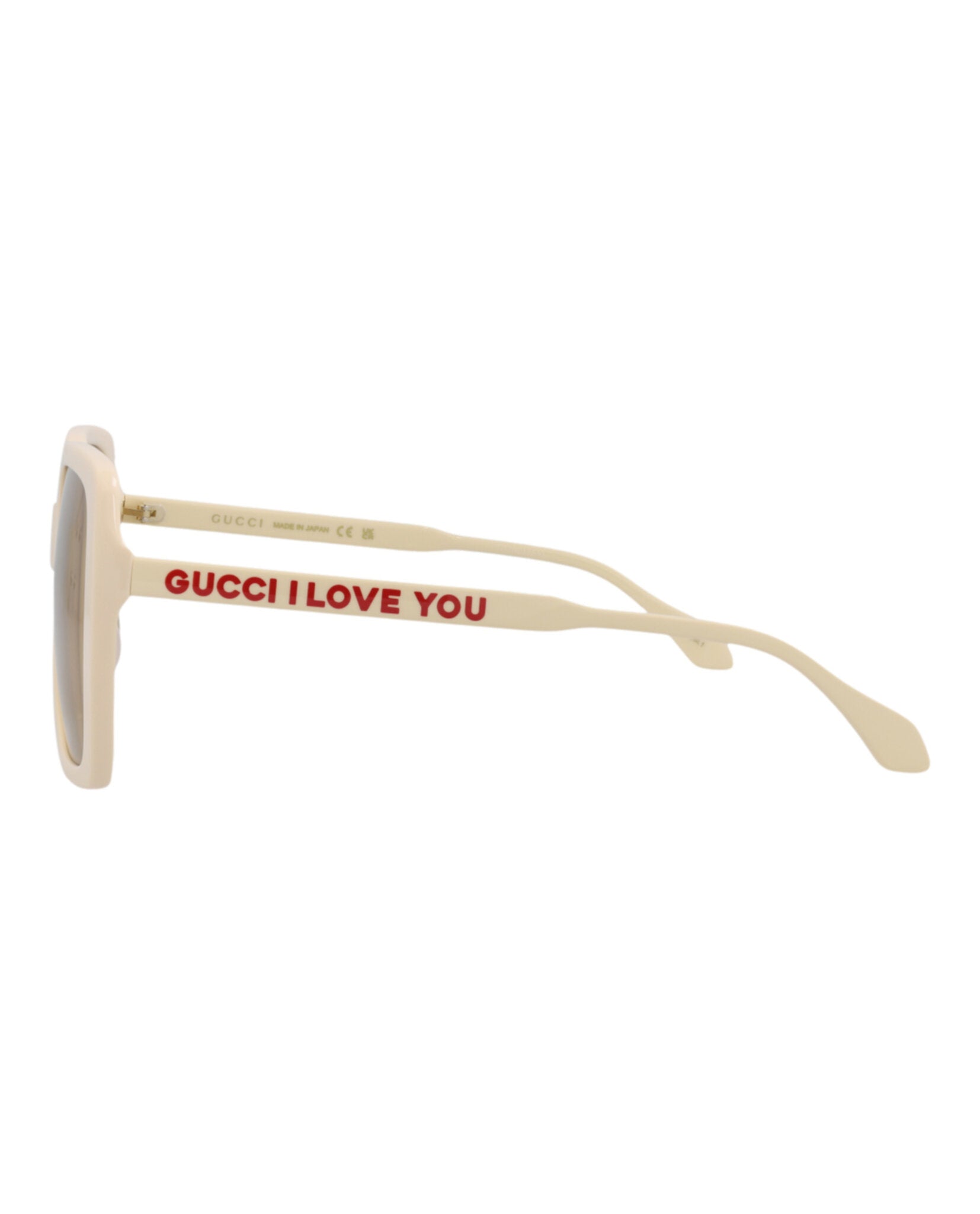 Gucci Gucci Womens Square/Rectangle Ivory Ivory Brown Fashion Designer Eyewear