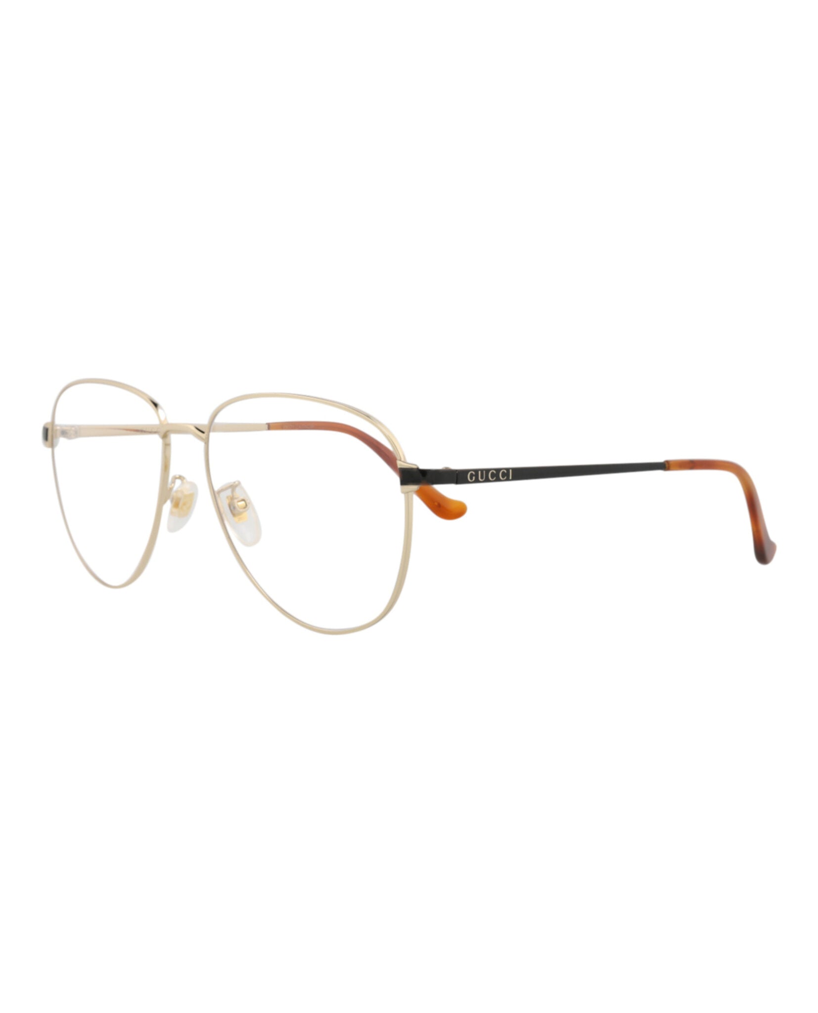 Gucci Mens Aviator Gold Black Transparent Fashion Designer Eyewear