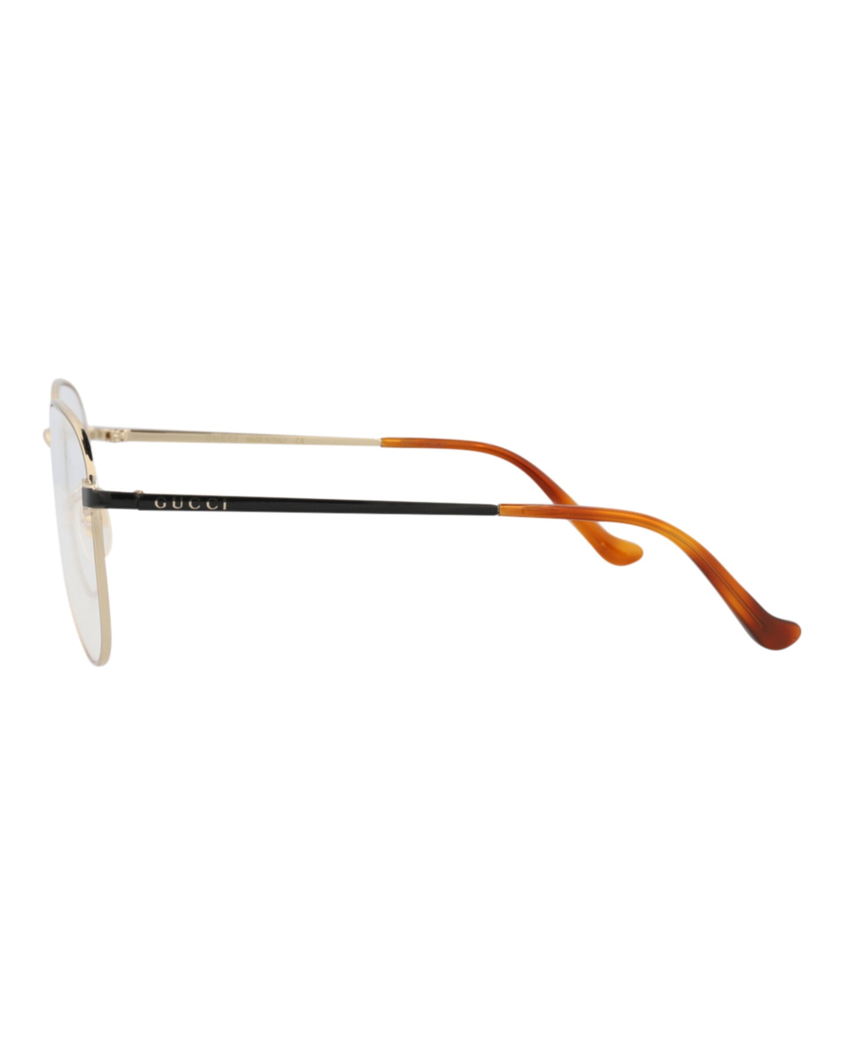 Gucci Mens Aviator Gold Black Transparent Fashion Designer Eyewear