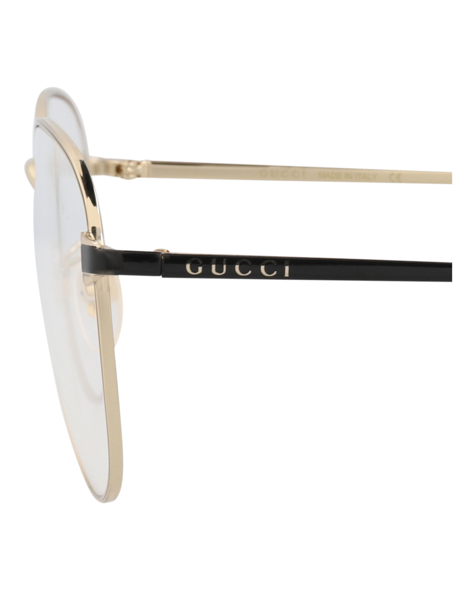 Gucci Mens Aviator Gold Black Transparent Fashion Designer Eyewear