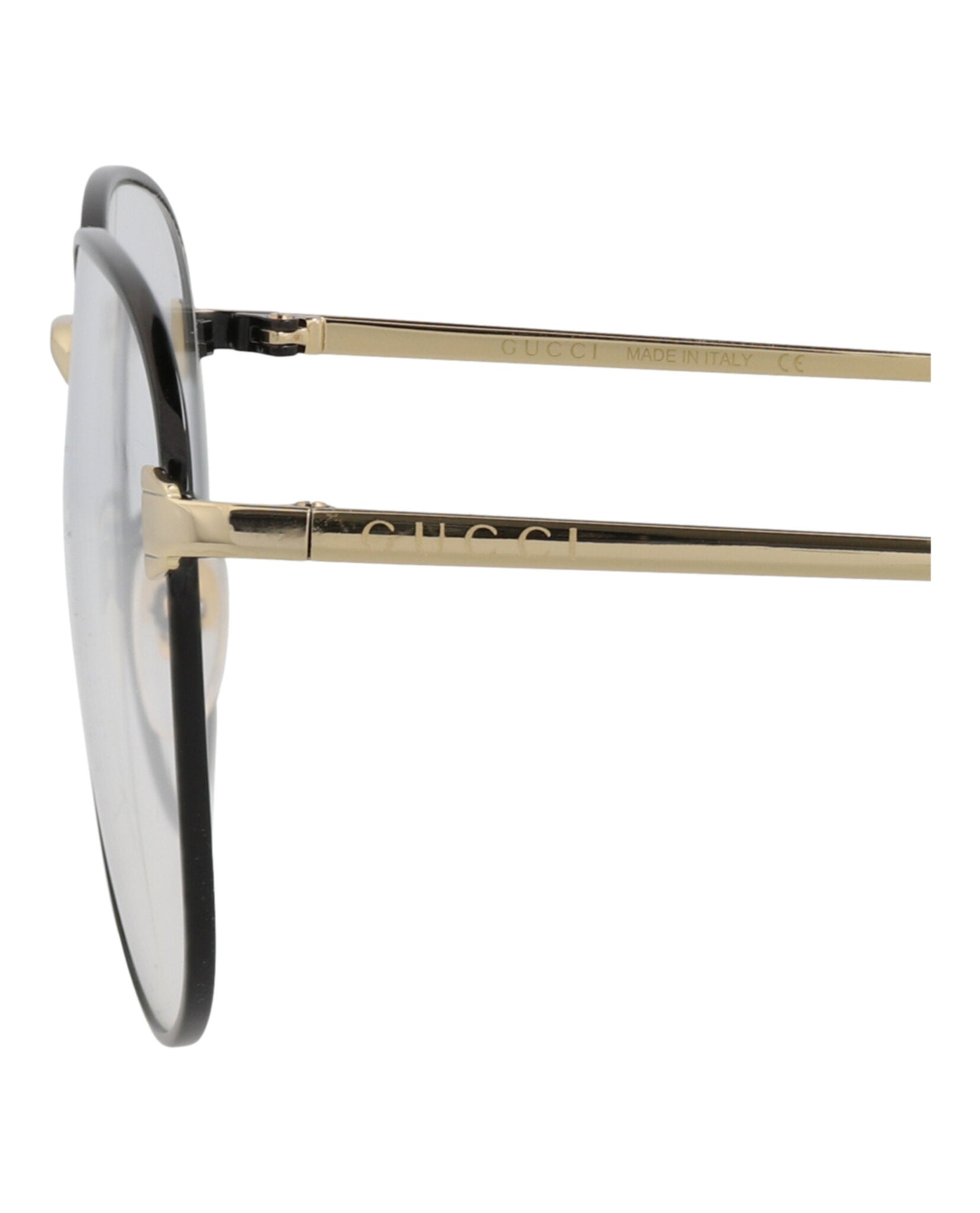 Gucci Mens Aviator Black Gold Transparent Fashion Designer Eyewear