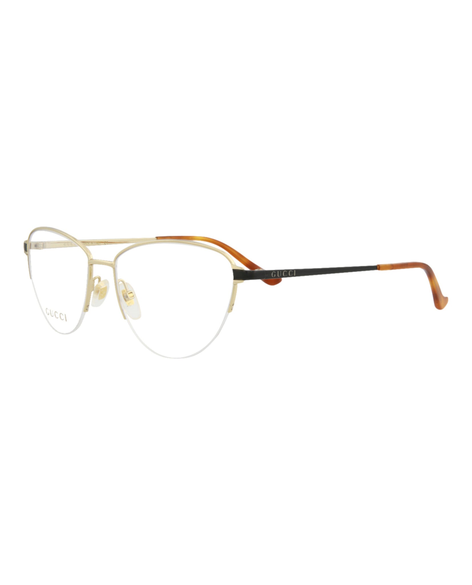 Gucci Gucci Womens Cat Eye Gold Black Transparent Fashion Designer Eyewear