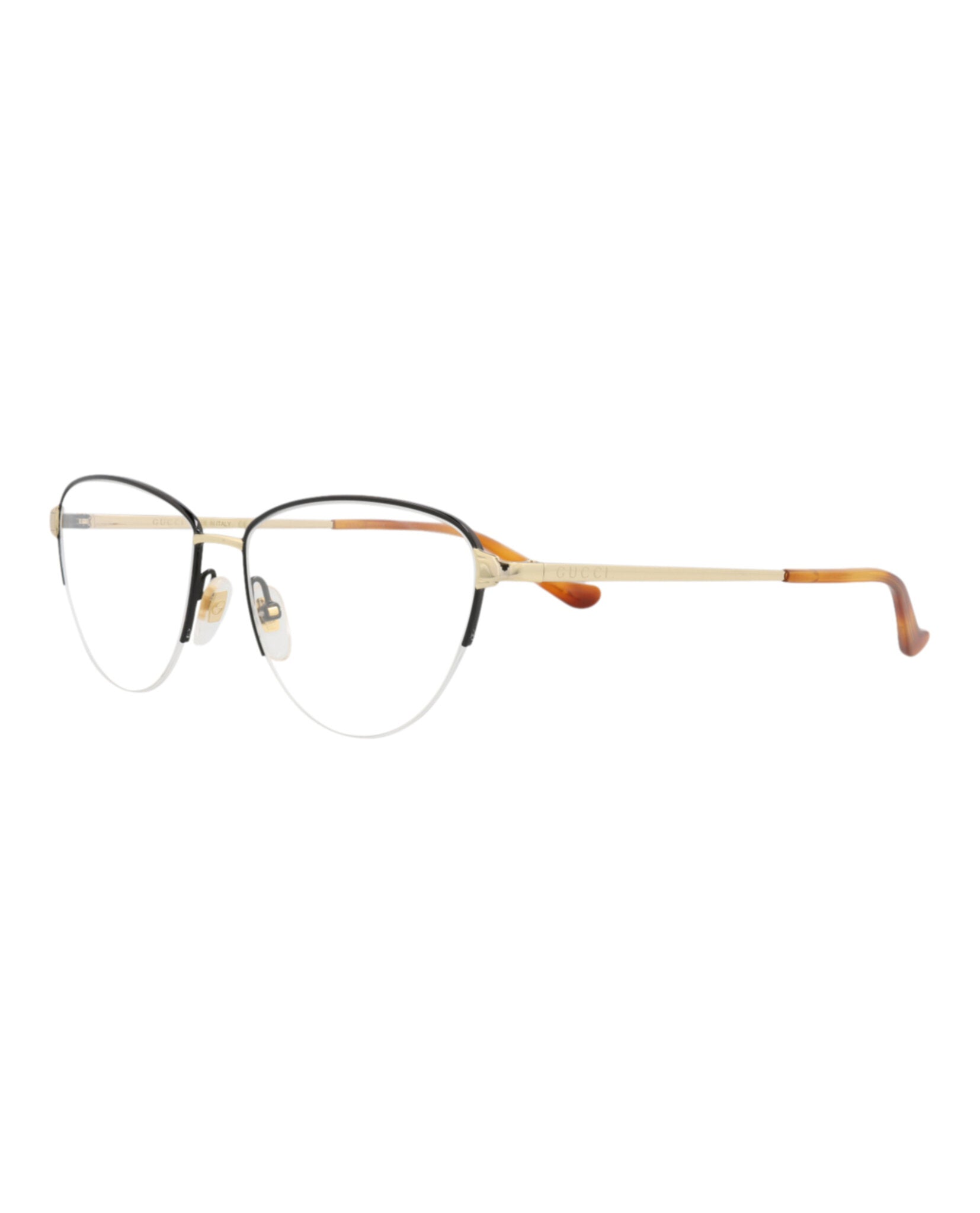 Gucci Gucci Womens Cat Eye Black Gold Transparent Fashion Designer Eyewear