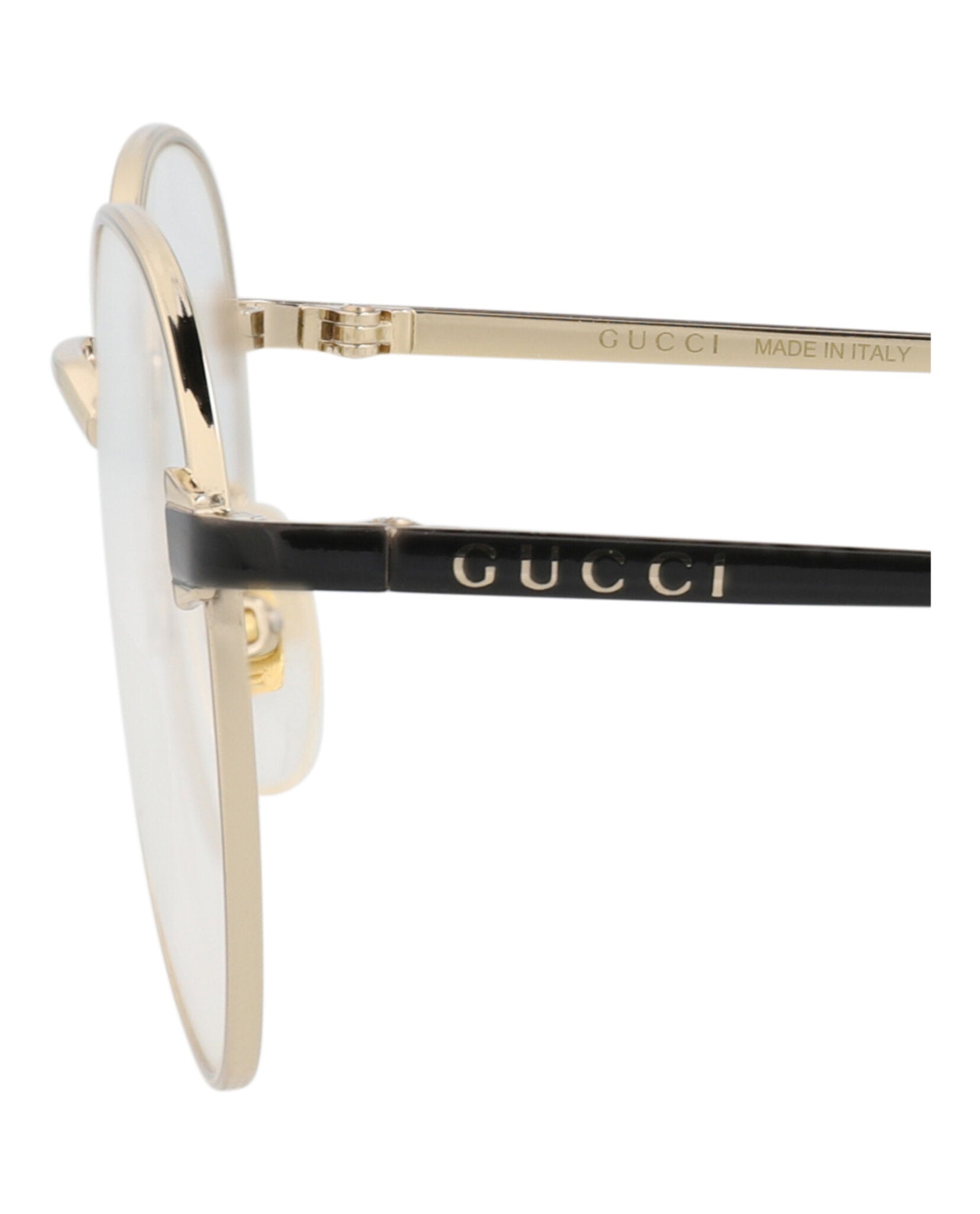 Gucci Unisex Round/Oval Gold Black Transparent Fashion Designer Eyewear