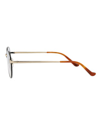 Gucci Unisex Round/Oval Black Gold Transparent Fashion Designer Eyewear