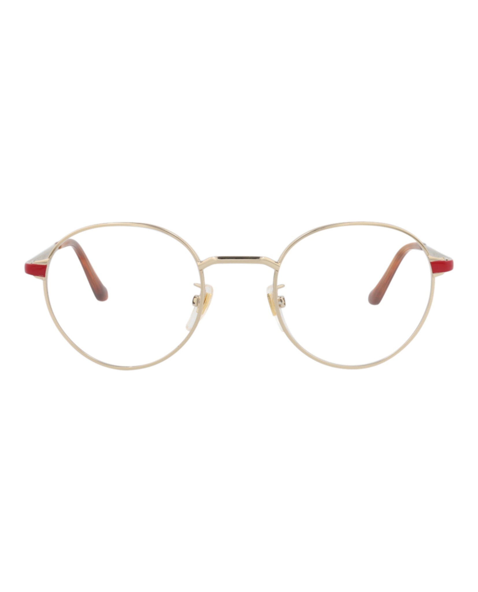 Gucci Unisex Round/Oval Gold Red Transparent Fashion Designer Eyewear