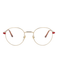 Gucci Unisex Round/Oval Gold Red Transparent Fashion Designer Eyewear