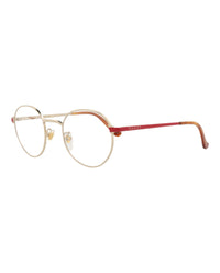 Gucci Unisex Round/Oval Gold Red Transparent Fashion Designer Eyewear