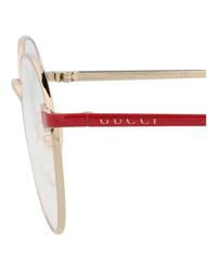 Gucci Unisex Round/Oval Gold Red Transparent Fashion Designer Eyewear