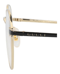 Gucci Unisex Round/Oval Gold Black Transparent Fashion Designer Eyewear