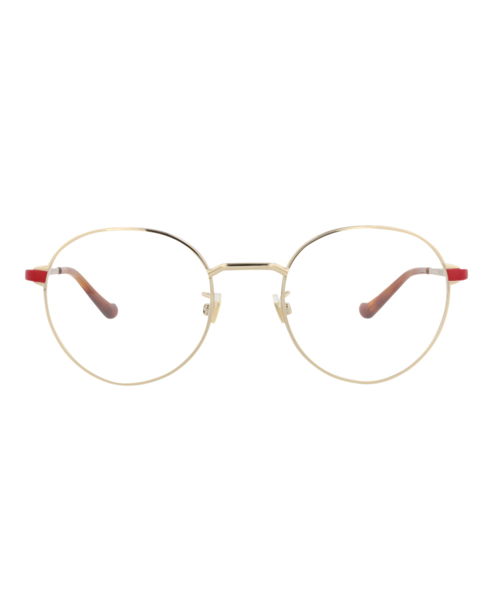 Gucci Unisex Round/Oval Gold Red Transparent Fashion Designer Eyewear