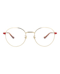 Gucci Unisex Round/Oval Gold Red Transparent Fashion Designer Eyewear