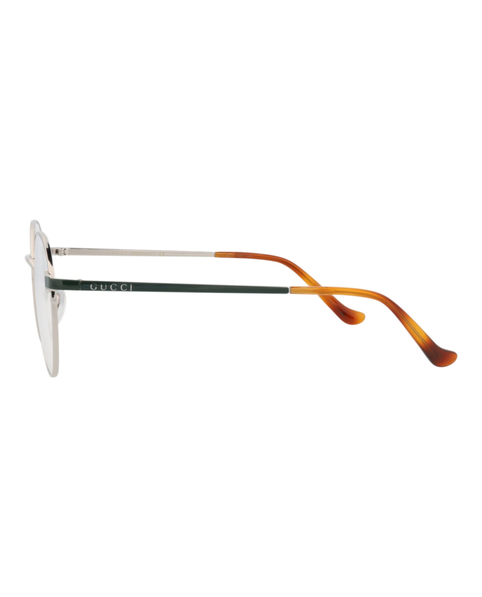 Gucci Unisex Round/Oval Silver Green Transparent Fashion Designer Eyewear