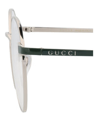 Gucci Unisex Round/Oval Silver Green Transparent Fashion Designer Eyewear