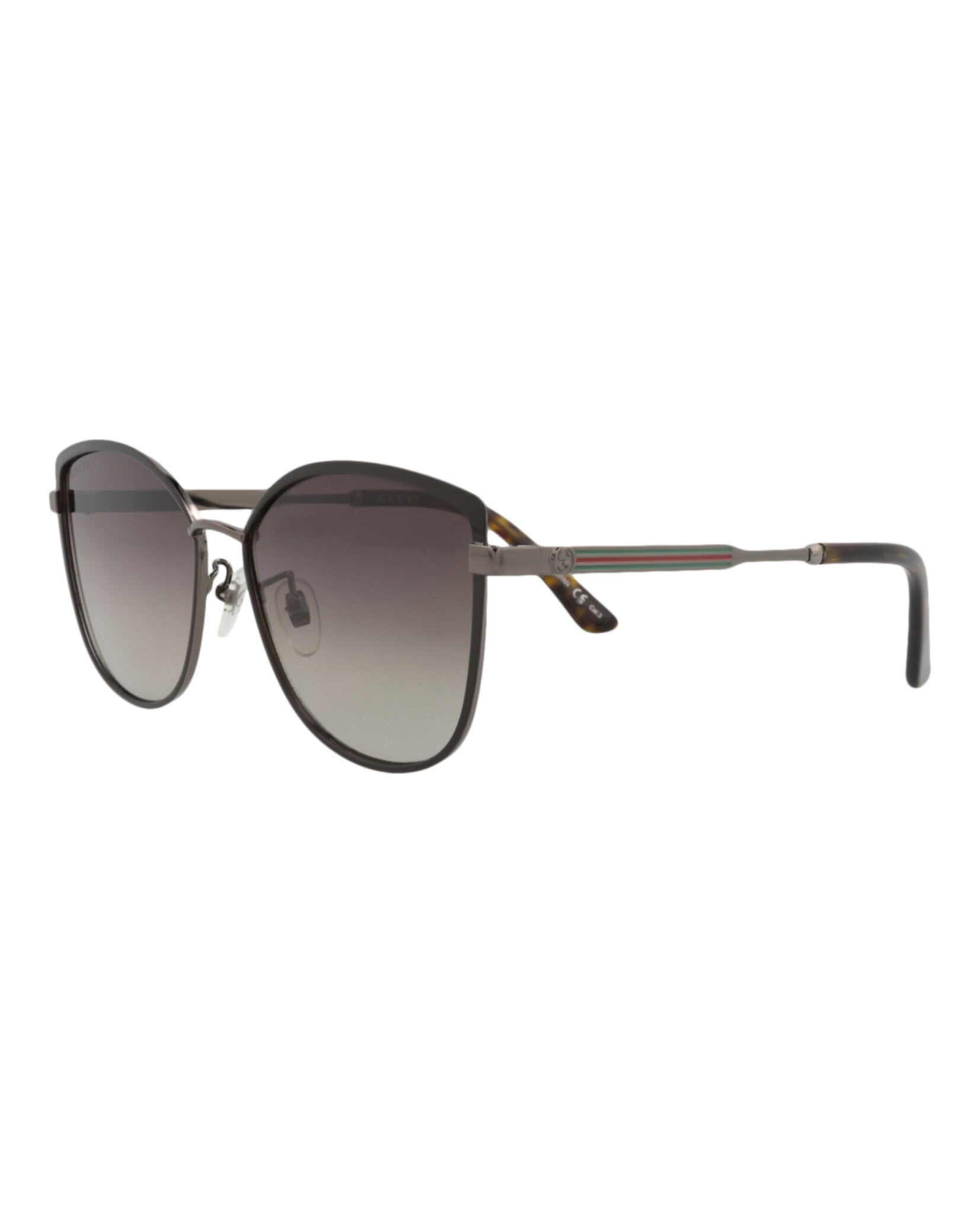 Gucci Gucci Womens Cat Eye Brown Ruthenium Brown Fashion Designer Eyewear