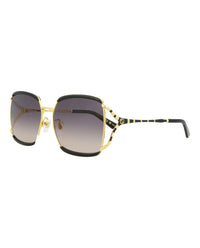 Gucci Womens Square/Rectangle Black Black Grey Fashion Designer Eyewear