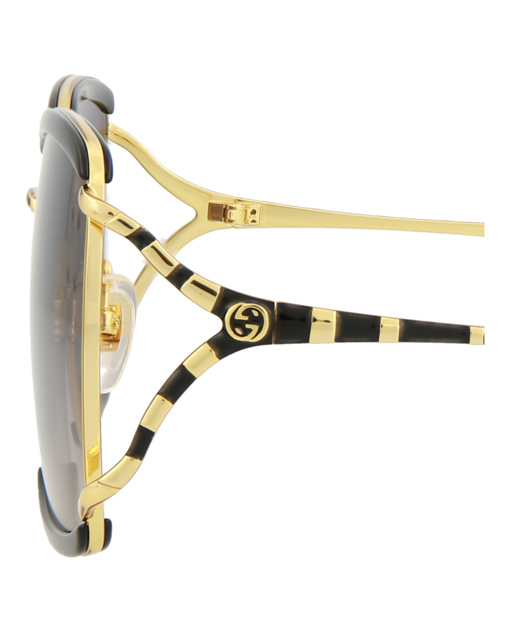 Gucci Womens Square/Rectangle Black Black Grey Fashion Designer Eyewear