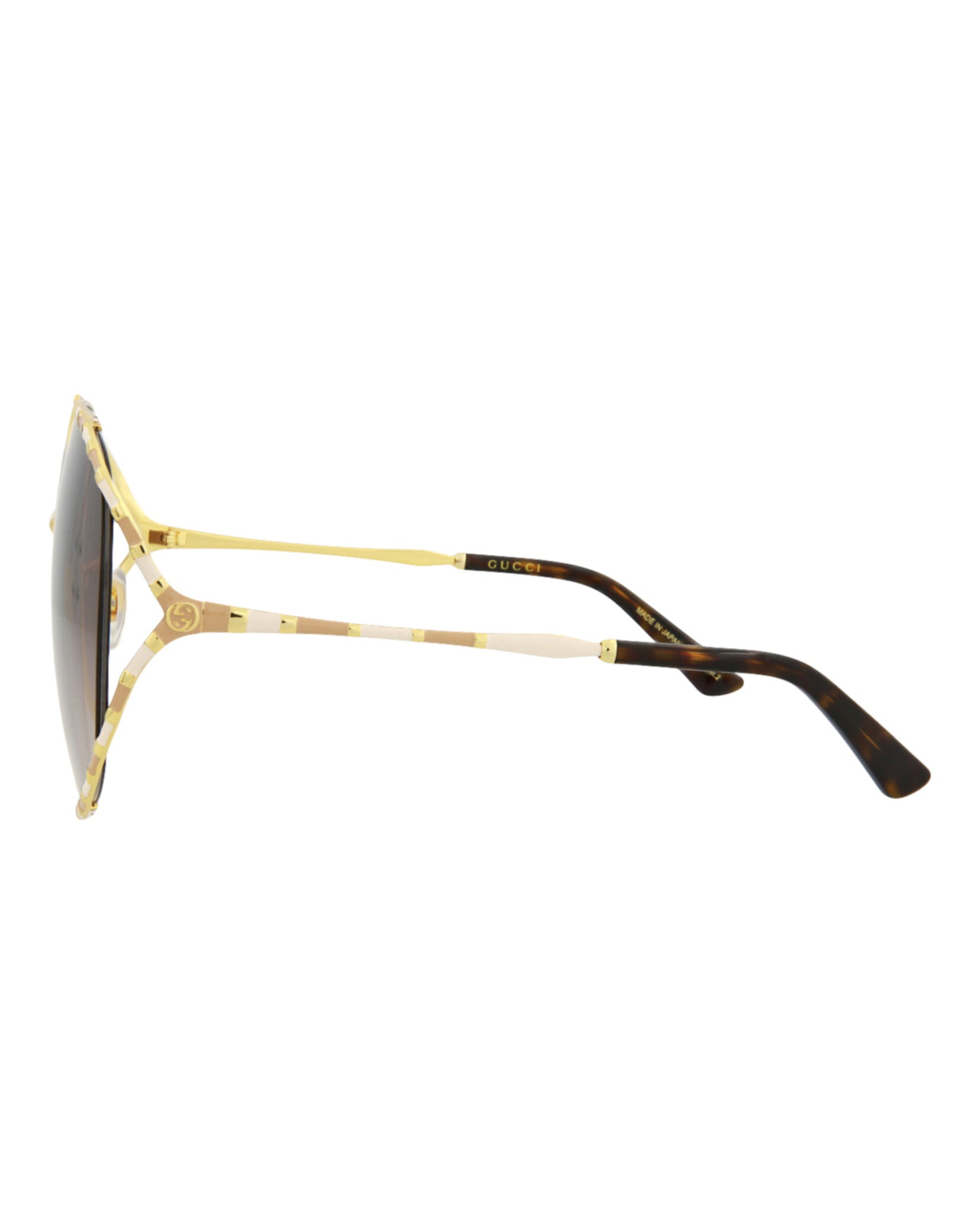 Gucci Womens Round/Oval Gold Gold Brown Fashion Designer Eyewear