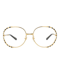 Gucci Womens Round/Oval Gold Black Transparent Fashion Designer Eyewear