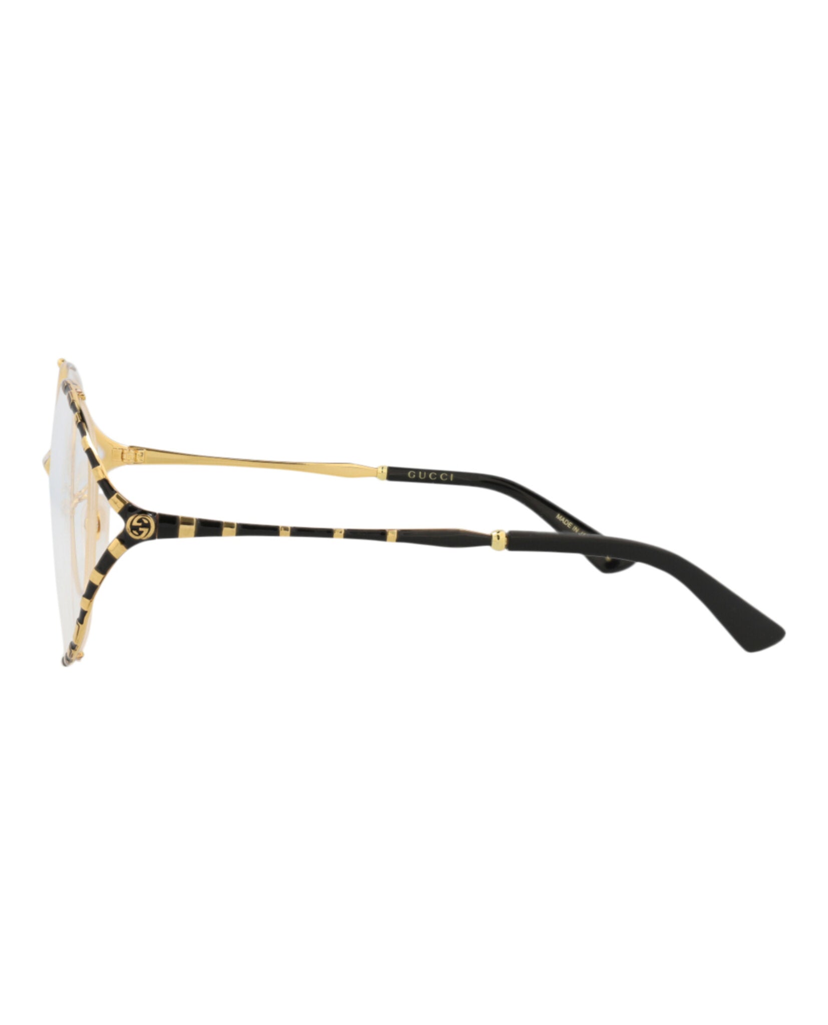 Gucci Womens Round/Oval Gold Black Transparent Fashion Designer Eyewear