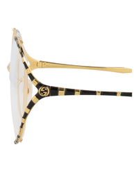 Gucci Womens Round/Oval Gold Black Transparent Fashion Designer Eyewear