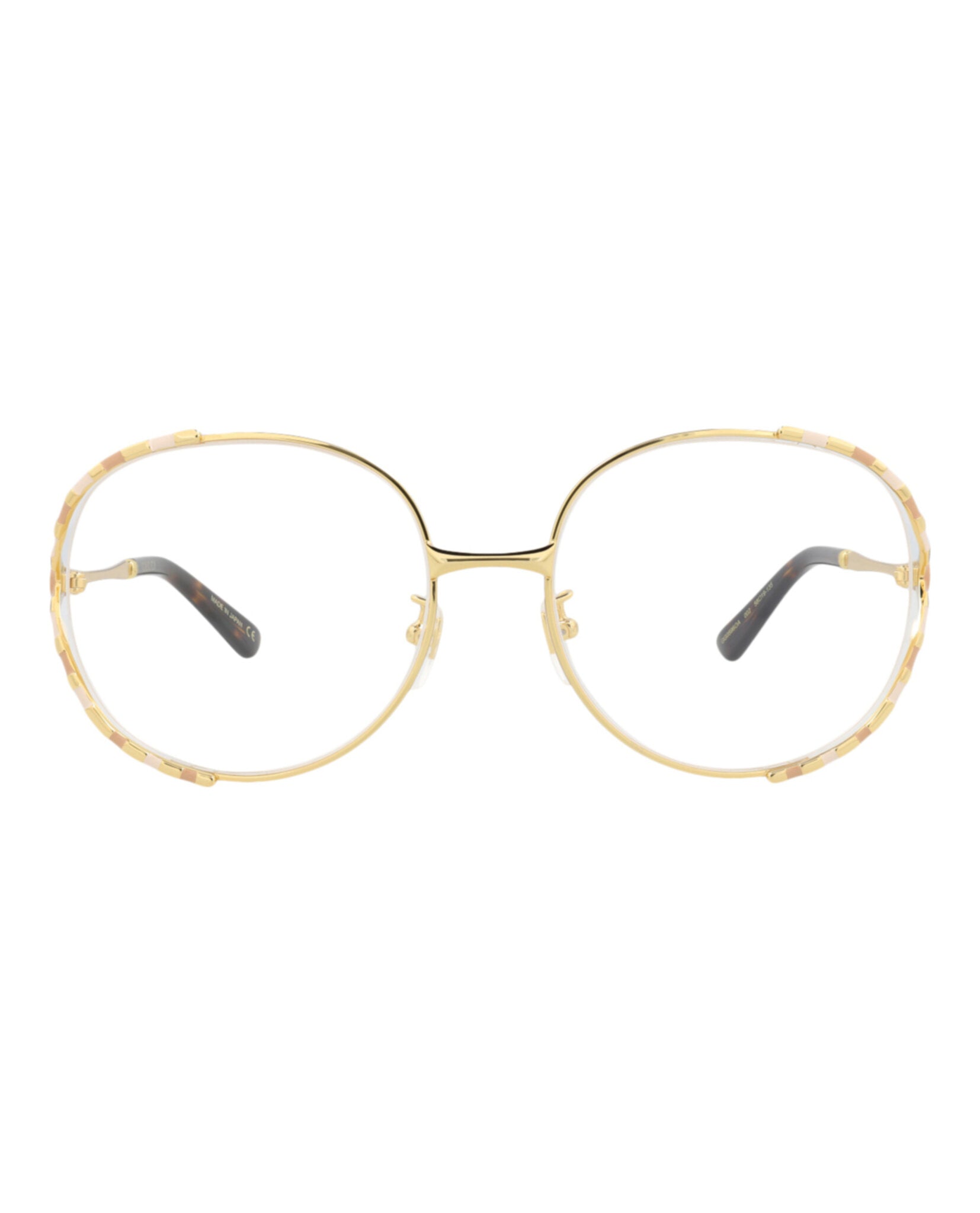 Gucci Gucci Womens Round/Oval Gold Gold Transparent Fashion Designer Eyewear
