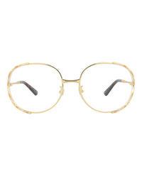 Gucci Gucci Womens Round/Oval Gold Gold Transparent Fashion Designer Eyewear
