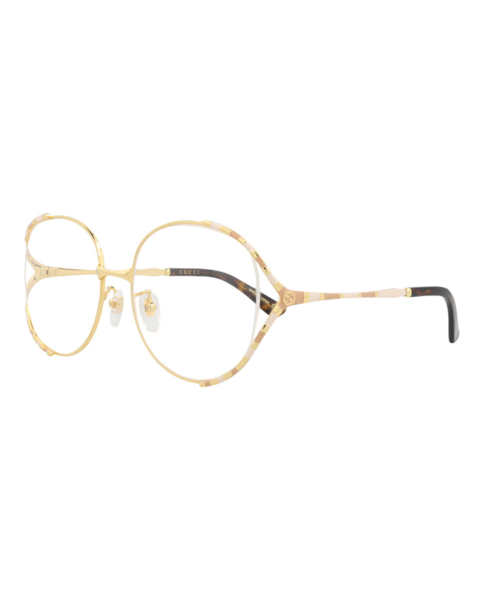 Gucci Gucci Womens Round/Oval Gold Gold Transparent Fashion Designer Eyewear
