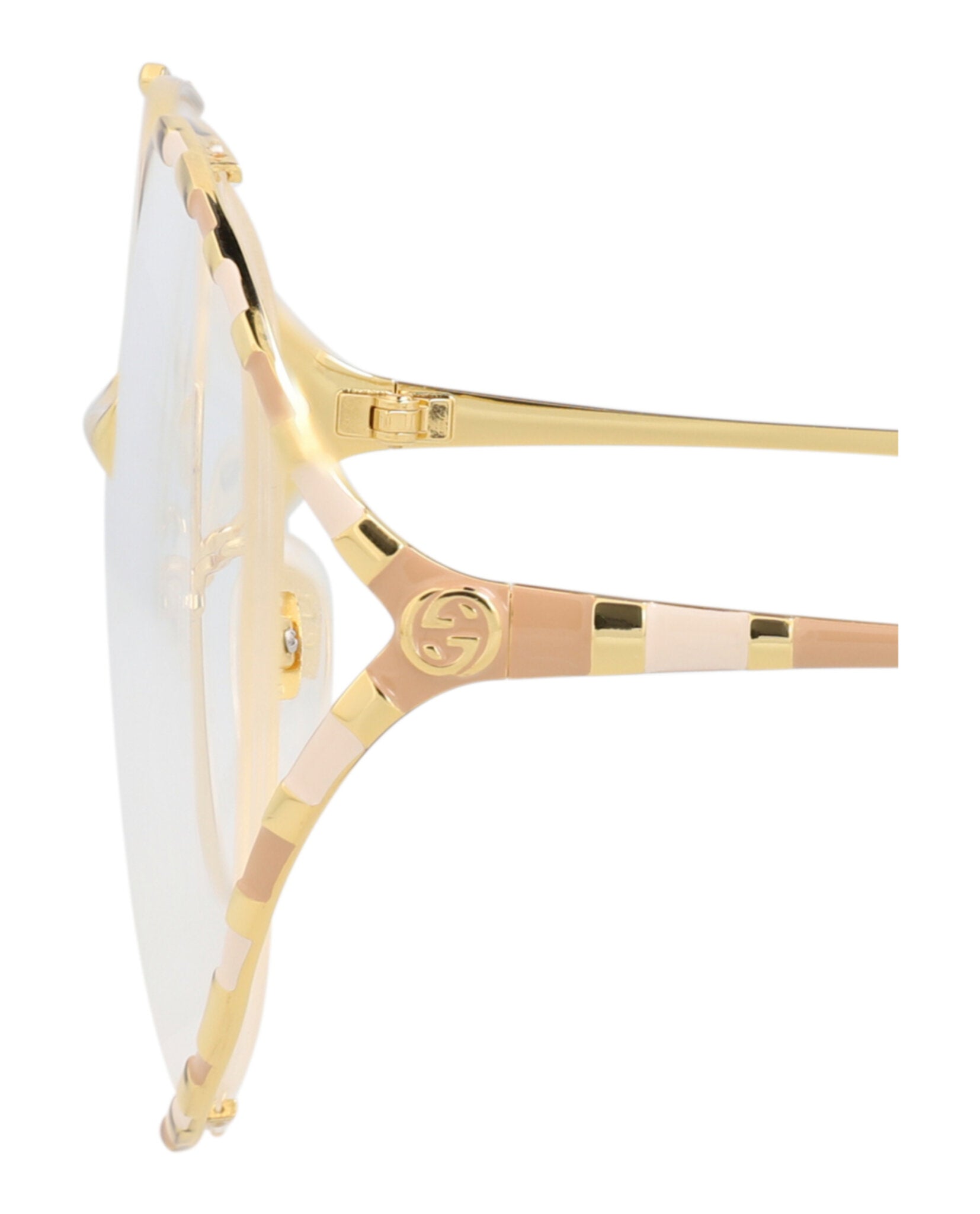 Gucci Gucci Womens Round/Oval Gold Gold Transparent Fashion Designer Eyewear