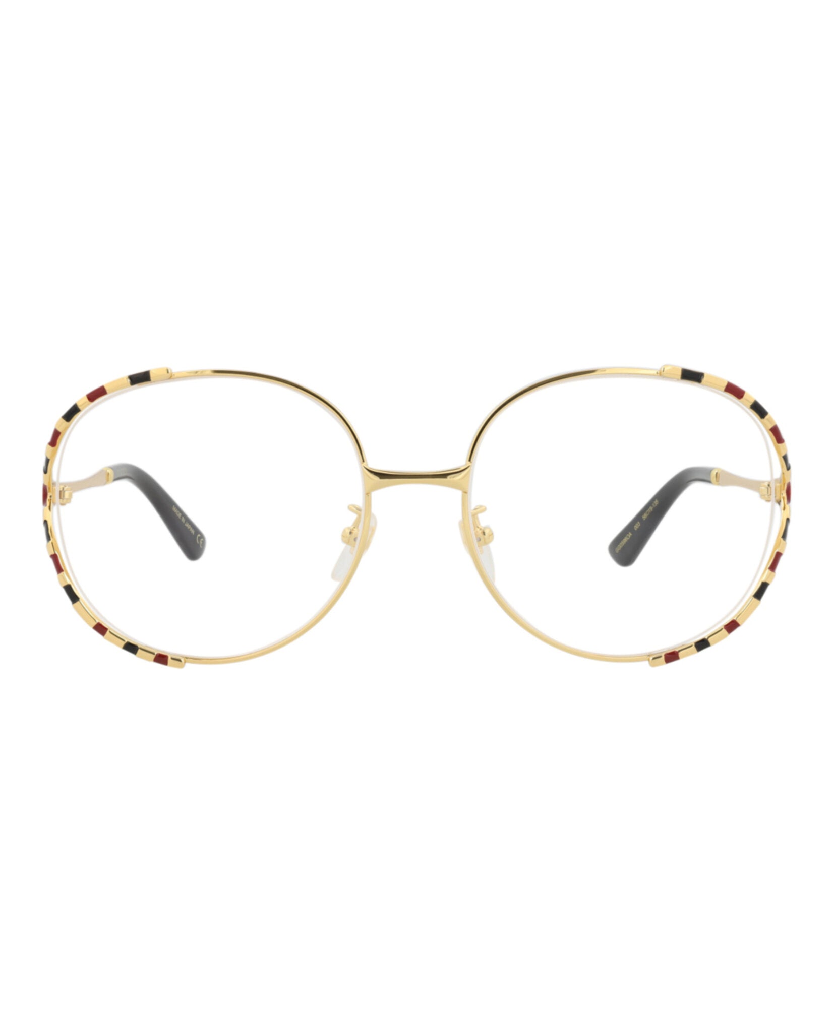 Gucci Womens Round/Oval Gold Gold Transparent Fashion Designer Eyewear