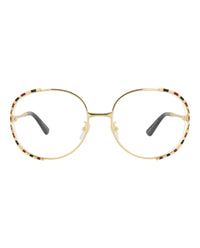 Gucci Womens Round/Oval Gold Gold Transparent Fashion Designer Eyewear
