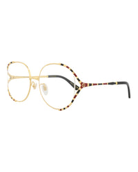 Gucci Womens Round/Oval Gold Gold Transparent Fashion Designer Eyewear