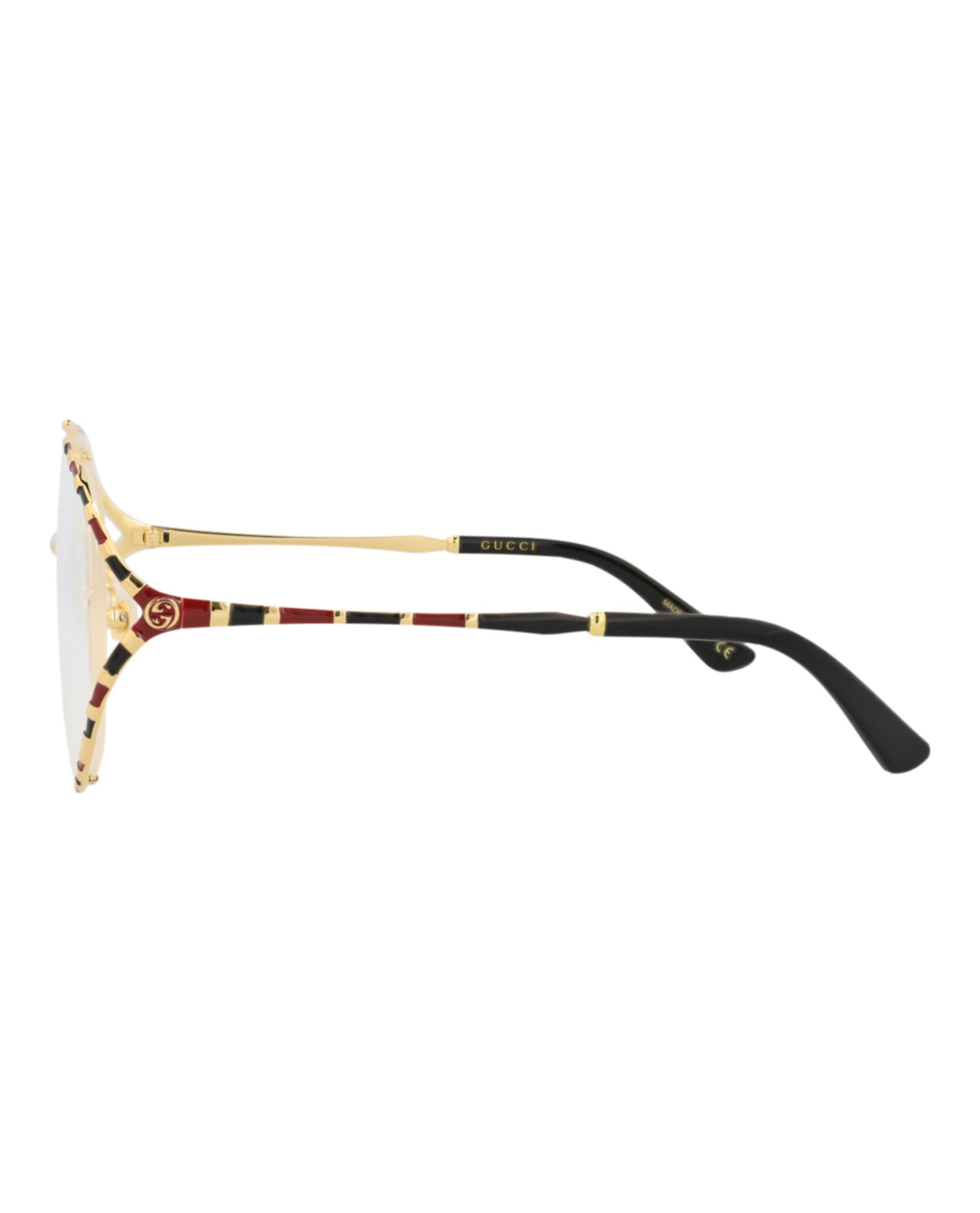 Gucci Womens Round/Oval Gold Gold Transparent Fashion Designer Eyewear
