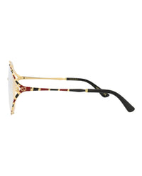 Gucci Womens Round/Oval Gold Gold Transparent Fashion Designer Eyewear