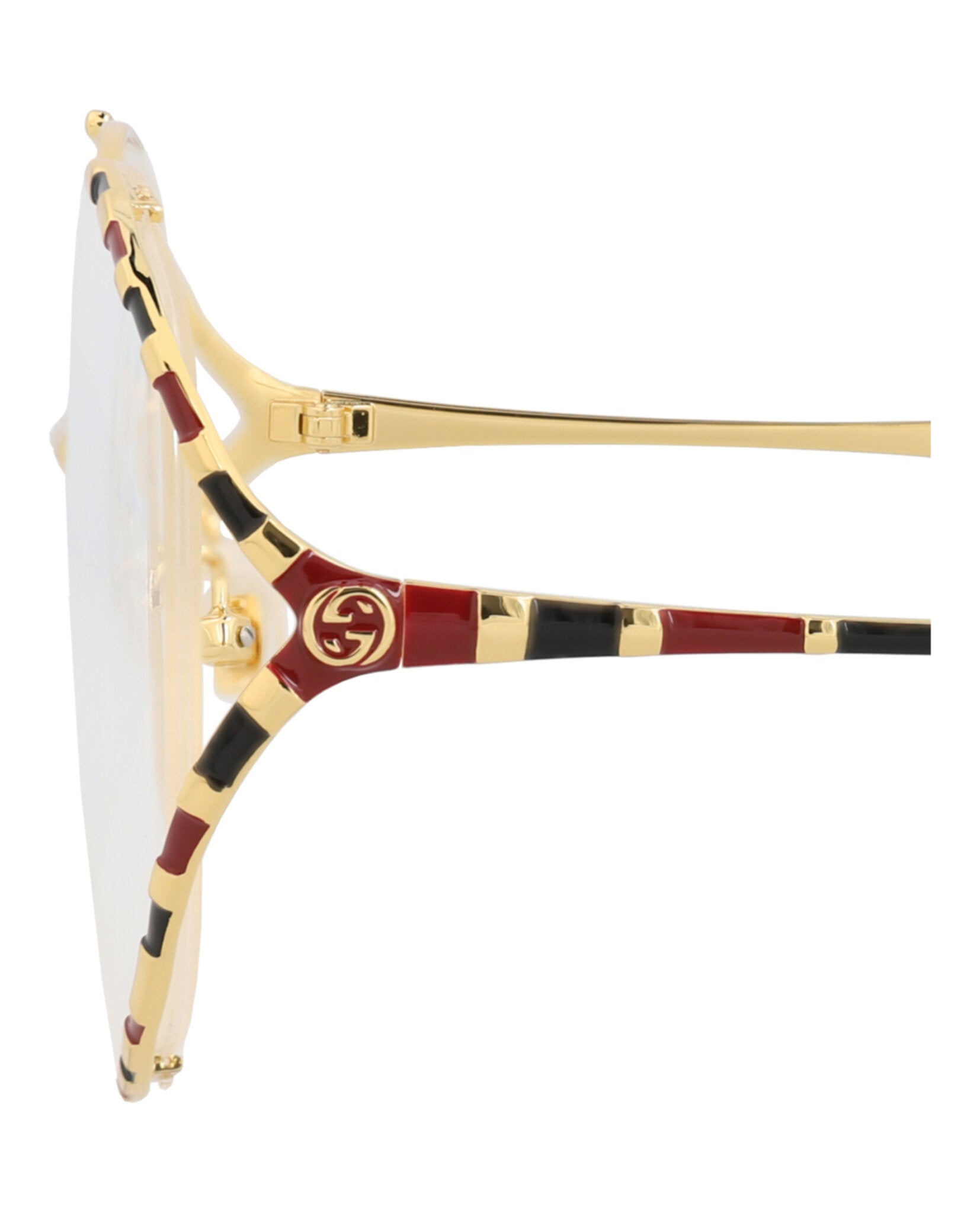 Gucci Womens Round/Oval Gold Gold Transparent Fashion Designer Eyewear
