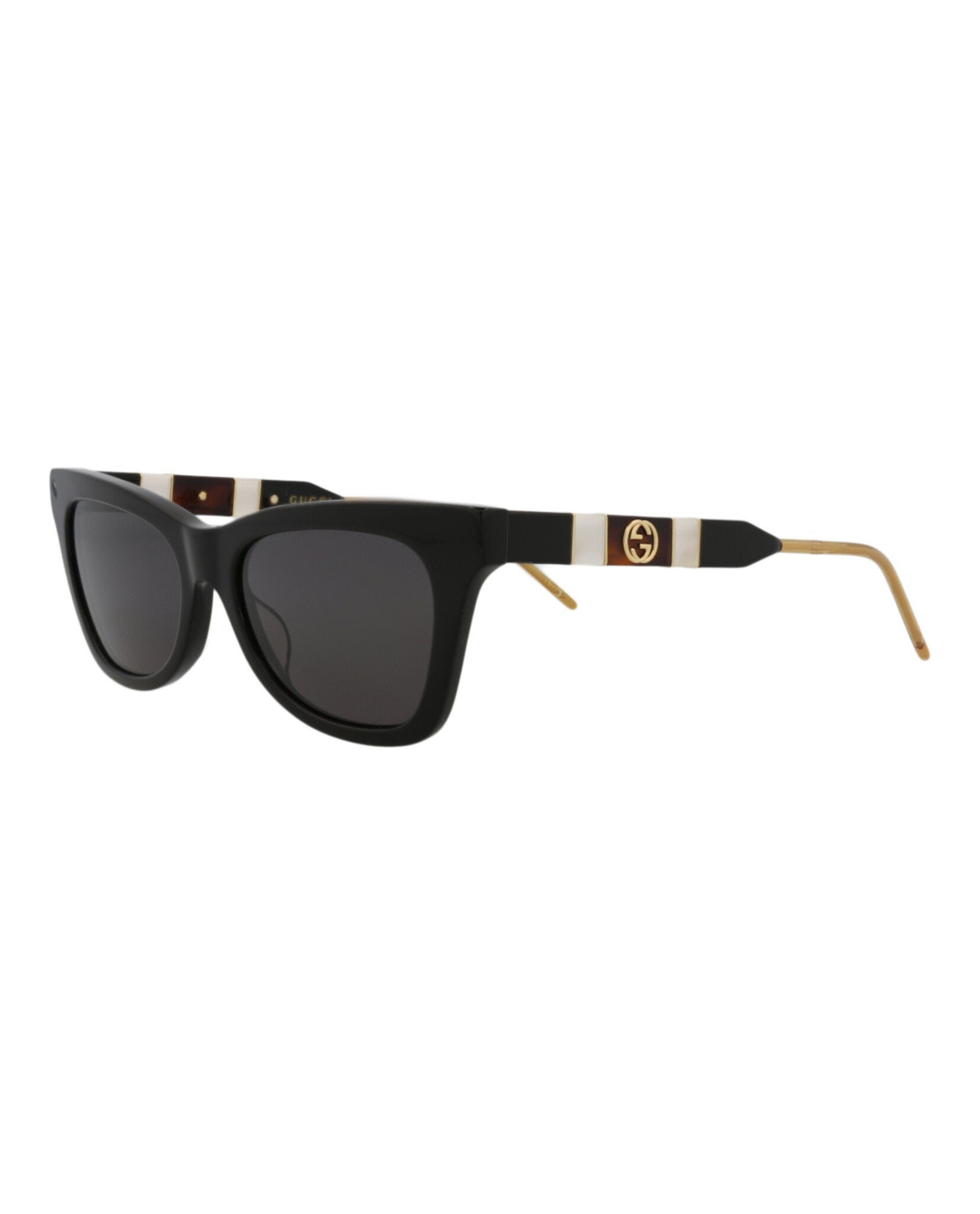 Gucci Womens Cat Eye Black Black Grey Fashion Designer Eyewear
