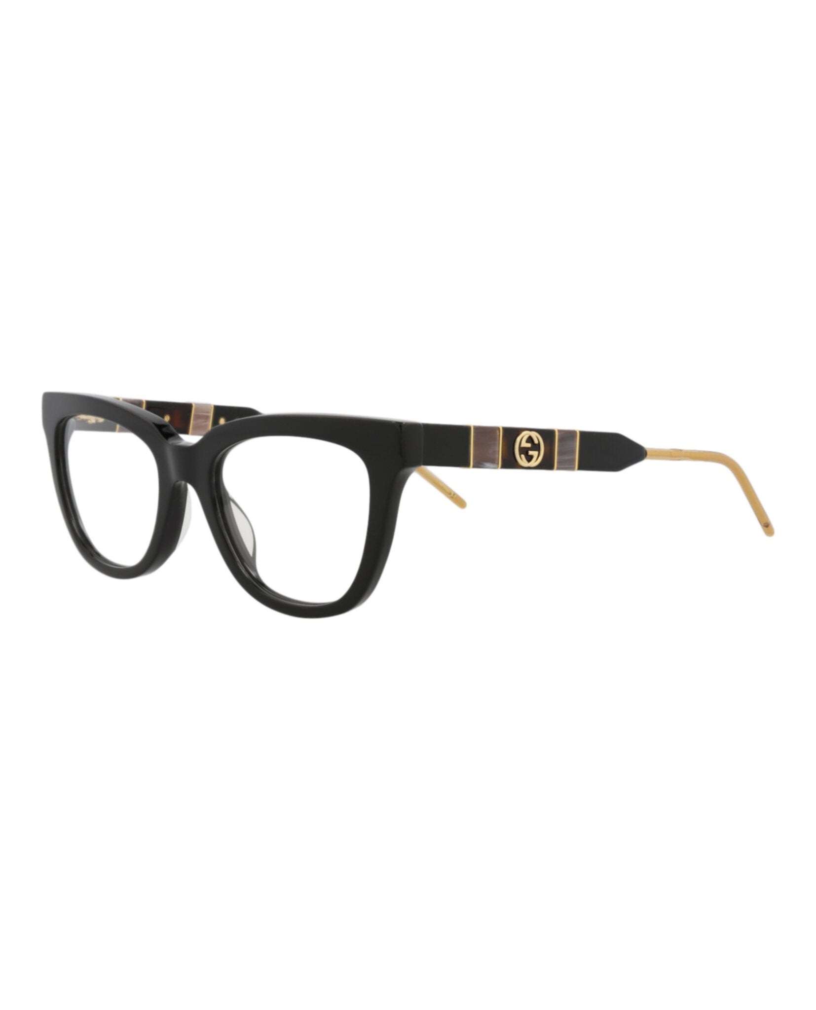 Gucci Womens Cat Eye Black Black Transparent Fashion Designer Eyewear