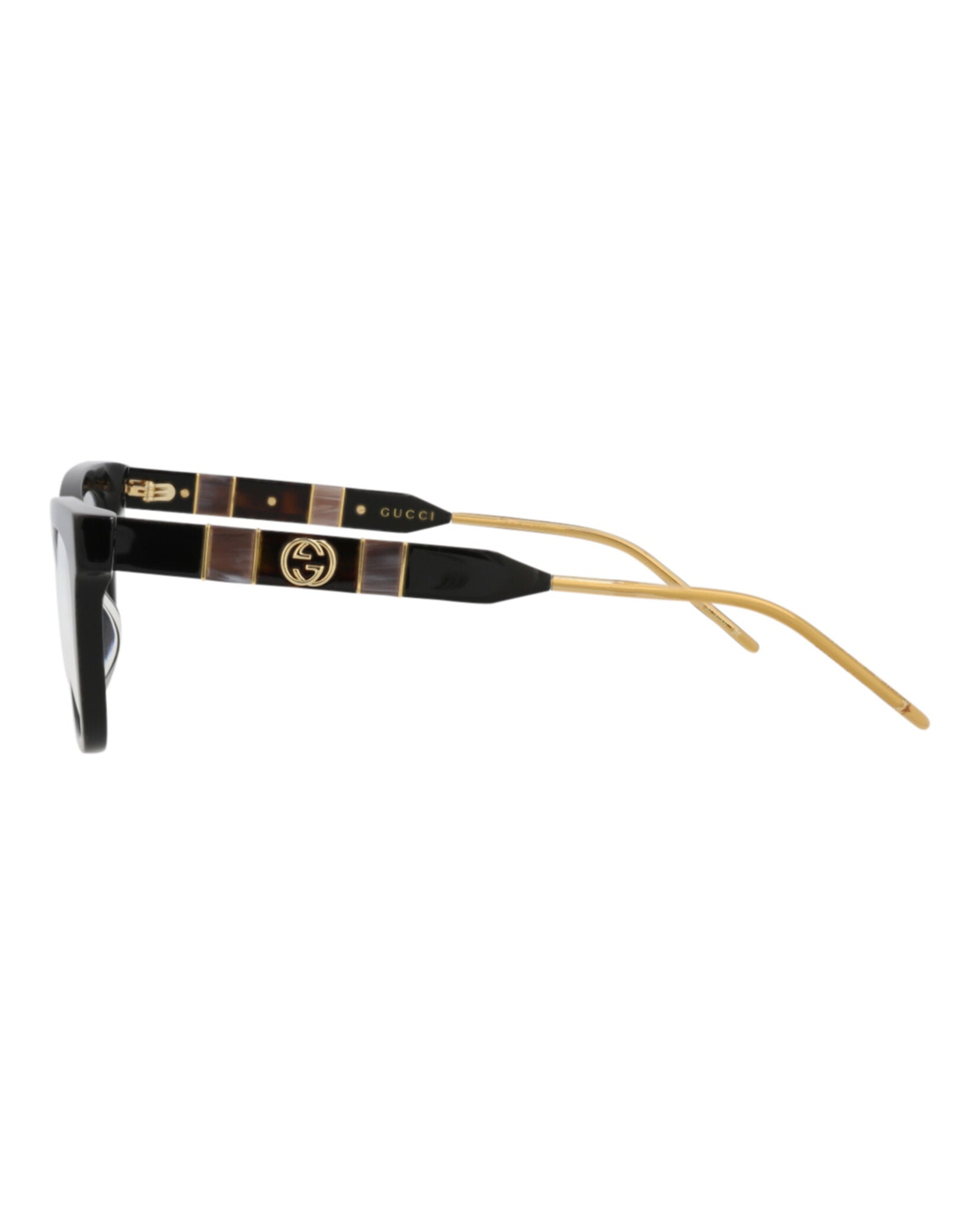 Gucci Womens Cat Eye Black Black Transparent Fashion Designer Eyewear